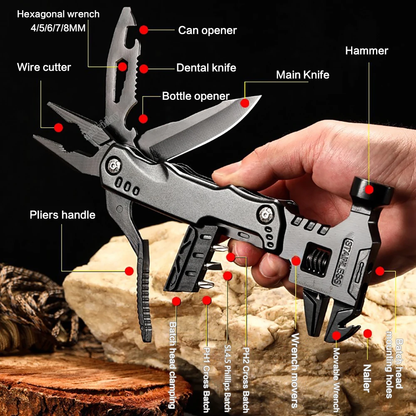 Stainless Steel Multitool Pliers with Claw Hammer