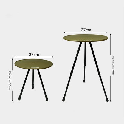 Foldable aluminum alloy camping table by Oula, ideal for outdoor dining.